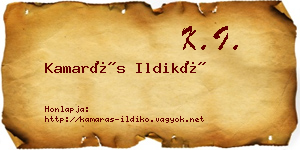 Kamarás Ildikó névjegykártya
